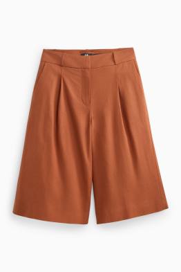Business-Bermudas - Mid-Waist - Leinen-Mix