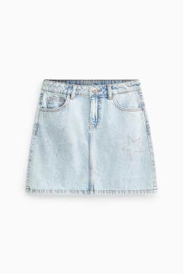 Sterne - Jeansrock mit Strasssteinen