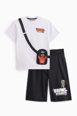 Brawl Stars - Set - Kurzarmshirt und Sweatshorts - 2 teilig