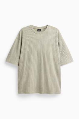 T-shirt - Oversize - finition côtelée