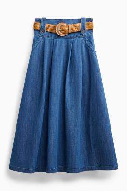 Jeans-Rock mit Gürtel