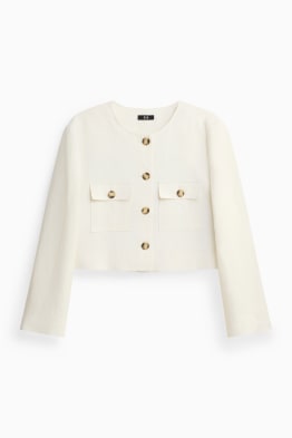 Blazer crop cu conținut de in - slim fit