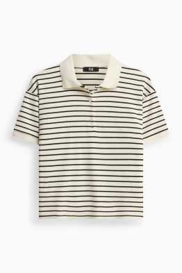 Strick-Poloshirt - Regular Fit - gestreift