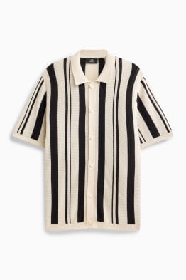 Strick-Hemd - Relaxed Fit - Kent - gestreift