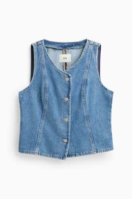 Džínová vesta - se zúženým pasem