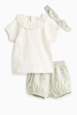 Petites fleurs - tenue bébé - 3 pièces