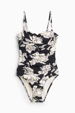 Shaping-Badeanzug mit Raffung - wattiert