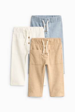 Set van 3 - babyjoggingbroek - met structuur