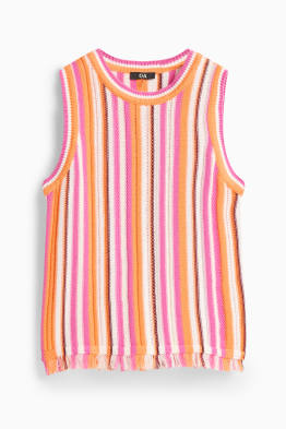 Crochet-Top - gestreift