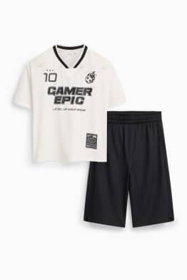 Gaming - Set - Kurzarmshirt und Shorts - 2 teilig