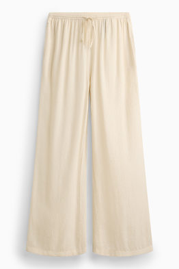 Cloth trousers - mid-rise waist - wide leg
