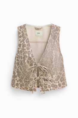 Gilet di jeans - stampa leopardata