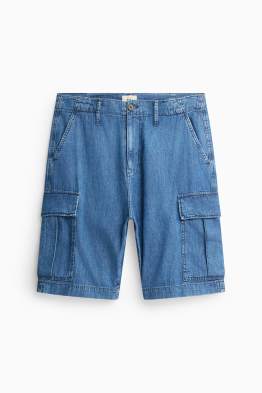 Jeans-Cargo-Shorts - Mid Waist