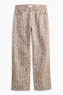 Baggy jeans - mid waist - luipaardprint