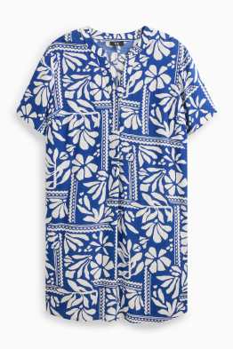 Kleid mit V-Ausschnitt - gemustert