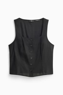 Weste mit Leinen-Anteil - tailliert