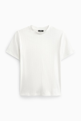 T-Shirt - Regular Fit - gerippt