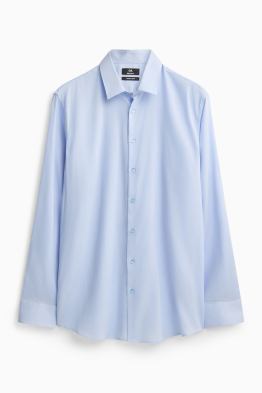 Cămașă office cu conținut de in - regular fit - guler Kent - ușor de călcat