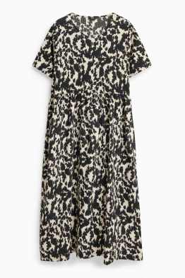 Áčkové šaty - se vzorem - strukturované