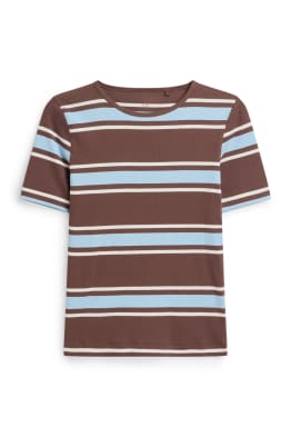 T-shirt - slim fit - ribbed - striped