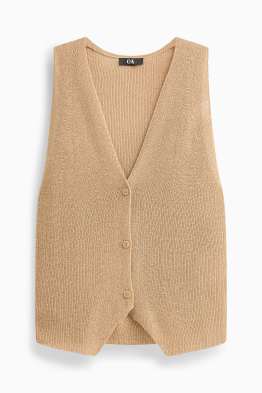 Gebreid gilet - geribd