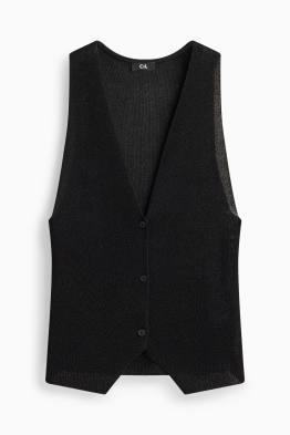 Gebreid gilet - geribd