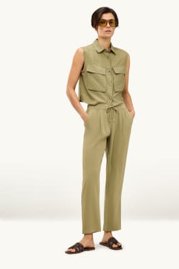 Pantalon - mid waist - tapered leg