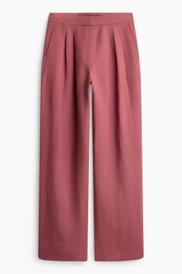 Business-broek met linnengehalte - high waist - regular fit