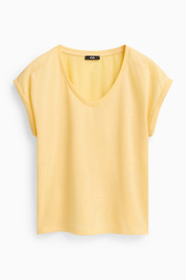 T-Shirt mit V-Ausschnitt - Relaxed Fit