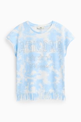Arizona und Wolke - Kurzarmshirt mit Strasssteinen