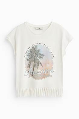 Arizona - Kurzarmshirt mit Strasssteinen