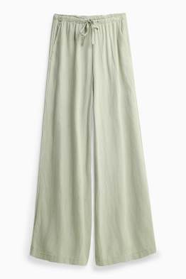 Pantaloni di stoffa con componente di lino - vita media - loose fit