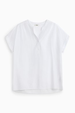 V-neck blouse - textured