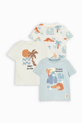 Multipack 3er - Palme und Wildiere - Kurzarmshirt