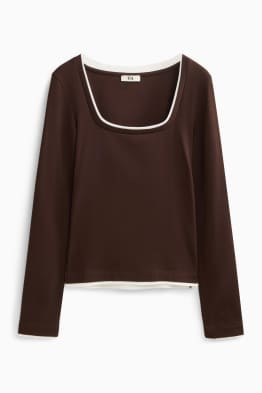 Tricou cu mânecă lungă - slim fit - aspect 2 în 1