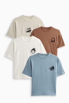 Multipack 4er - Skateboard, Sneaker - Kurzarmshirt