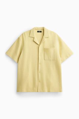 Overhemd - relaxed fit - reverskraag - met structuur
