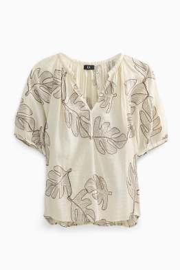 Blouse met V-hals - met patroon