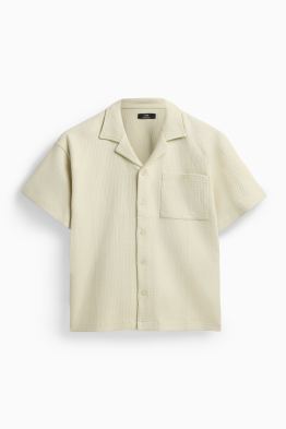 Chemise - relaxed fit - col à revers - finition texturée