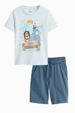 Dschungeltiere - Set - Kurzarmshirt und Shorts - 2 teilig