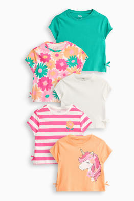 Set van 5 - eenhoorn en bloem - T-shirt
