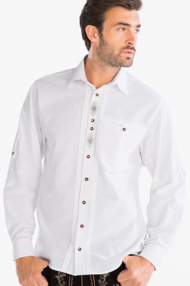 Heren - Beiers overhemd - wit