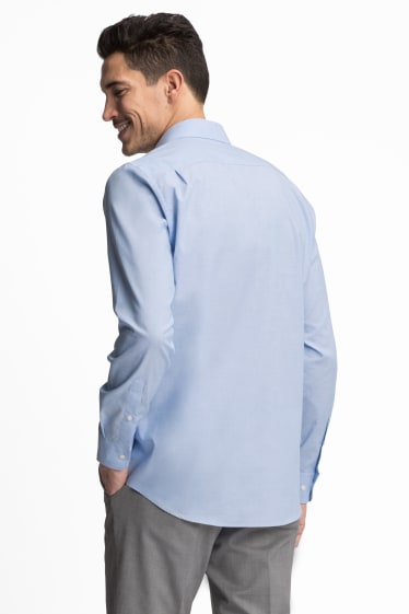 Herren - Businesshemd - Regular Fit - Cutaway - hellblau-melange