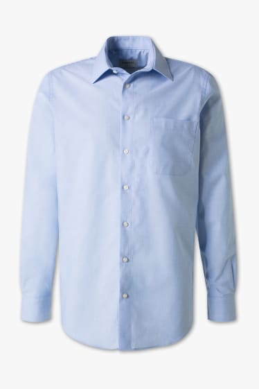 Mężczyźni - Koszula biznesowa Regular Fit - jasnoniebieski-melanż