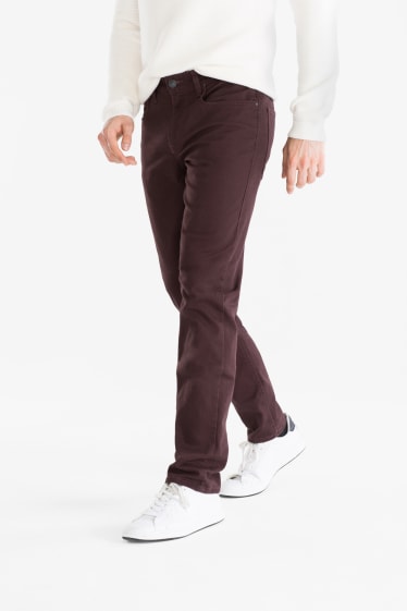 Hommes - Pantalon - Slim Fit - bordeaux