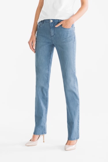 Kobiety - Dżinsy straight jeans - dżins-jasnoniebieski