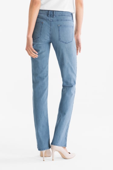 Kobiety - Dżinsy straight jeans - dżins-jasnoniebieski