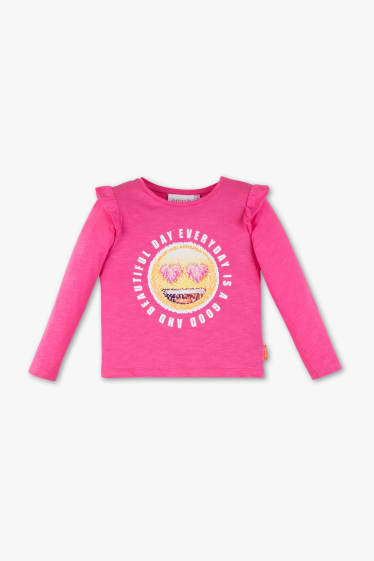 Kinder - Emoji - Langarmshirt - pink