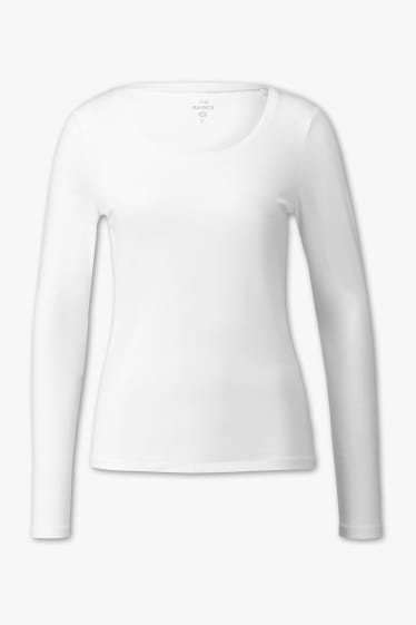 Mujer - Camiseta larga de algodón orgánico - blanco