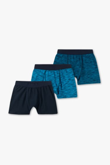 Children - Boxer shorts - 3-pair pack - blue / dark blue